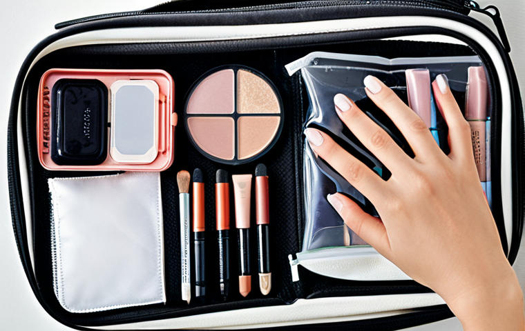 여행용 메이크업 파우치 추천 - Compact Makeup Bag Essentials**
A neatly organized makeup bag displaying mini versions of essential... 여행용 메이크업 파우치 추천 - Compact Makeup Bag Essentials**
A neatly organized makeup bag displaying mini versions of essential...