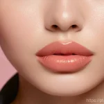 3CE 벨벳 립틴트 추천 색상 - **Prompt for Velvety Texture and Gentle Application:**
    "A close-up shot focusing on a woman's li...